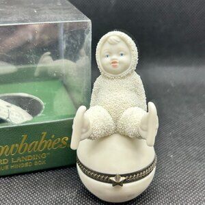 Department 56 Snowbabies "Hard Landing" bisque hinged box.